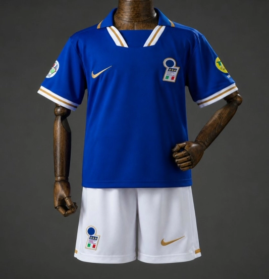 1996 Kids Italy Home Retro Kit Jersey Size 16-28