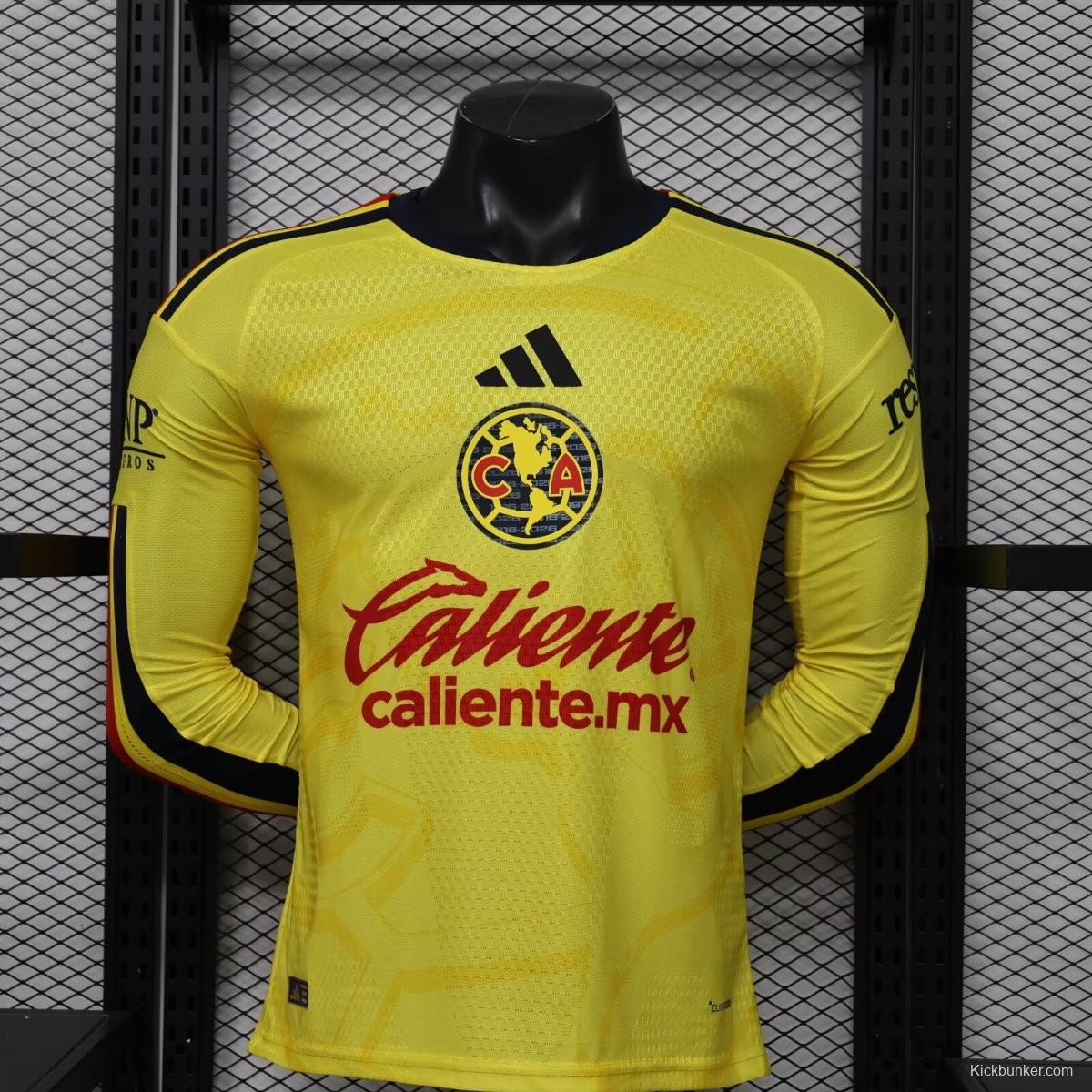 Player Version 26/27 Club America Home Long Sleeve Jersey
