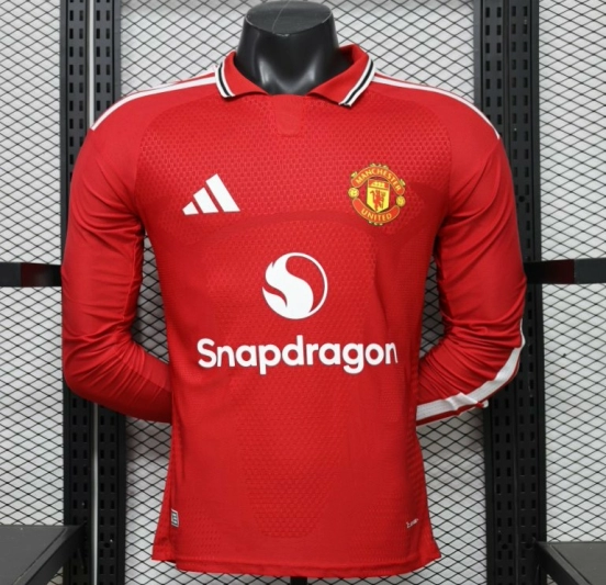 Player Version 26/27 Manchester United Red Polo Collar  Long Sleeve Jersey