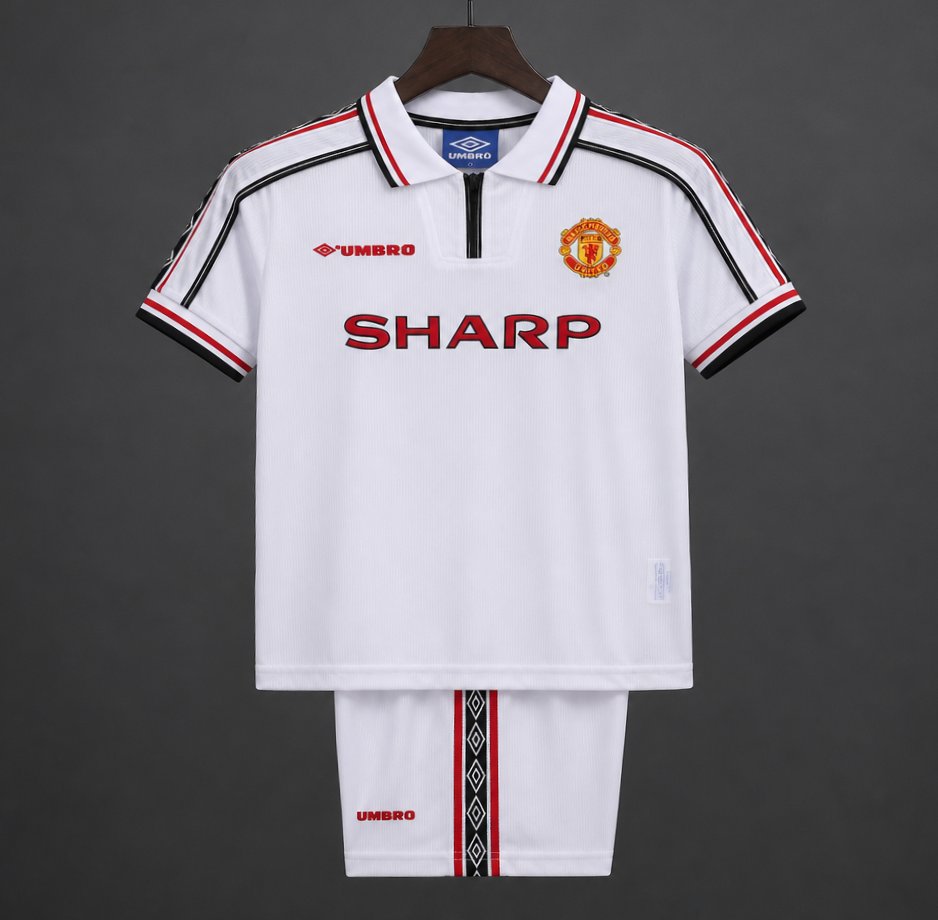 Retro Kids 98/99 Manchester United White Commemorative Jersey