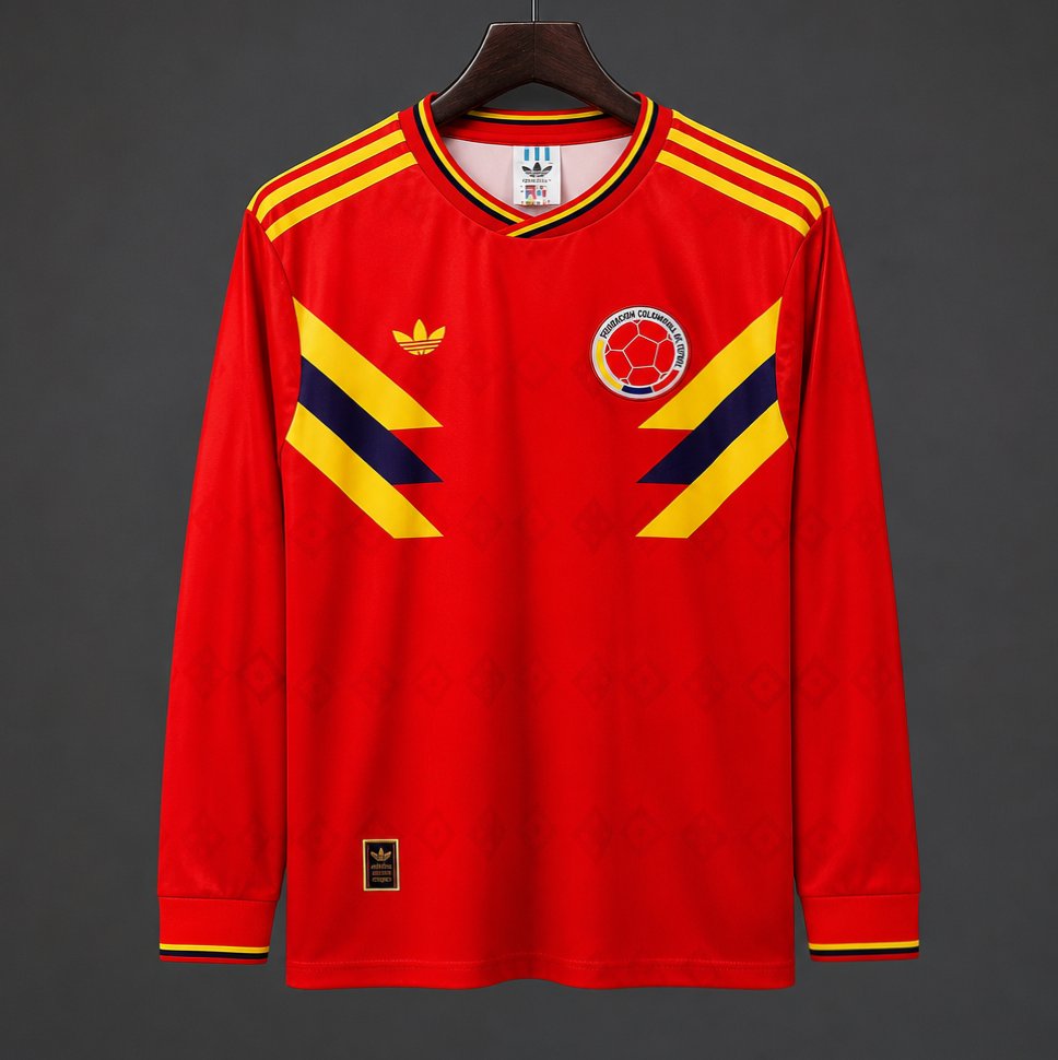Retro 1990 Colombia Away Long Sleeve Jersey