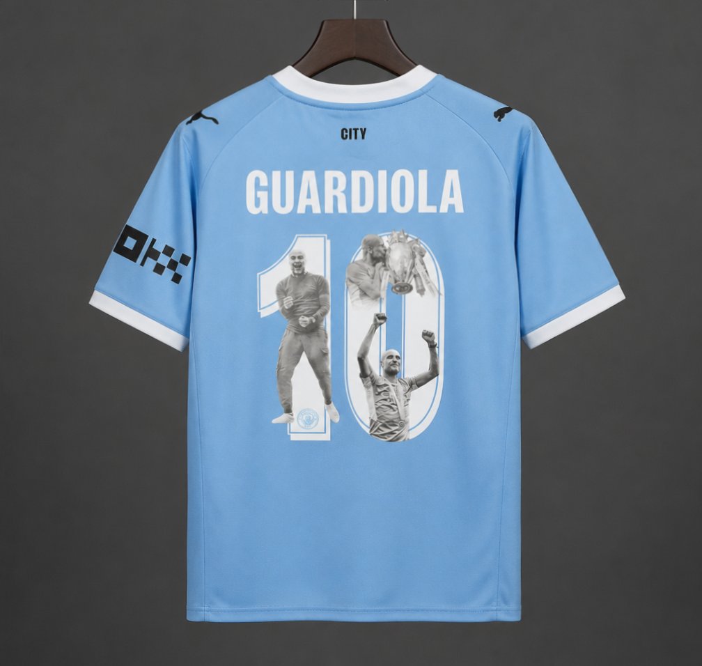 26/27 Manchester City Home Jersey With Guardiola 10 Special Printing