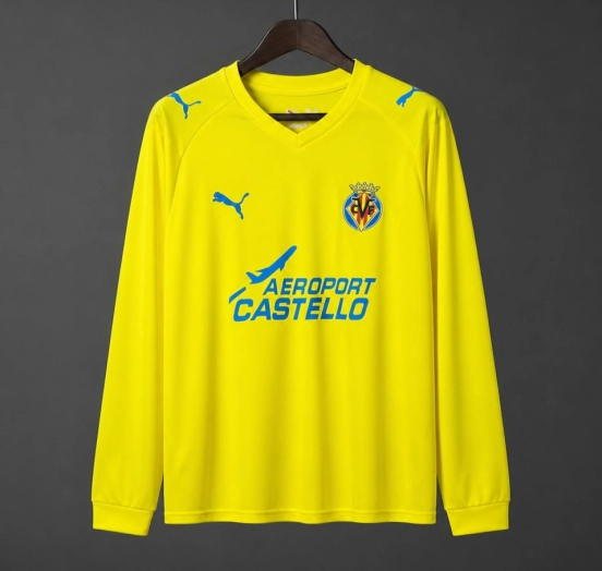 Retro 08/09 Villarreal CF Home Long Sleeve Jersey