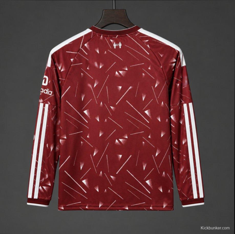 26/27 Liverpool Red with Triangle Pattern Long Sleeve Home Jersey