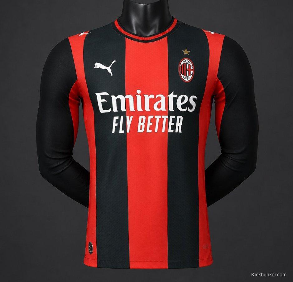 Player Version 26/27 AC Milan Home Long Sleeve Jersey
