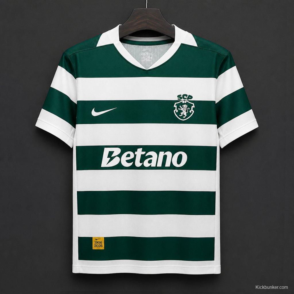26/27 Sporting Lisbon  Home White/Green  Jersey