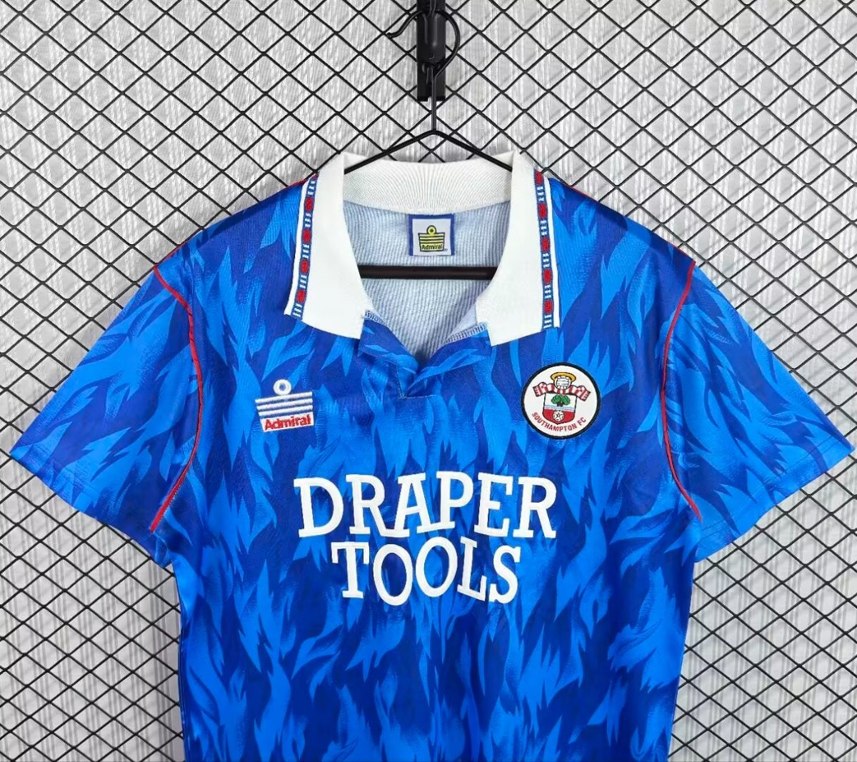 Retro 90/91 Southampton FC Blue with Flame Pattern Away Jersey