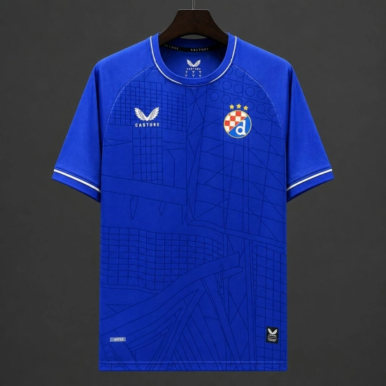 26/27 GNK Dinamo Zagreb Blue with Geometric Pattern Home Jersey