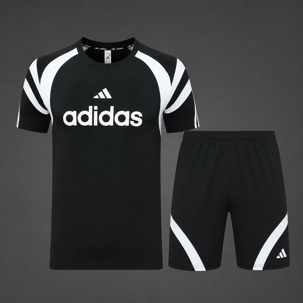 26/27 Adidas 17 Black Short Sleeve+Soccer Shorts