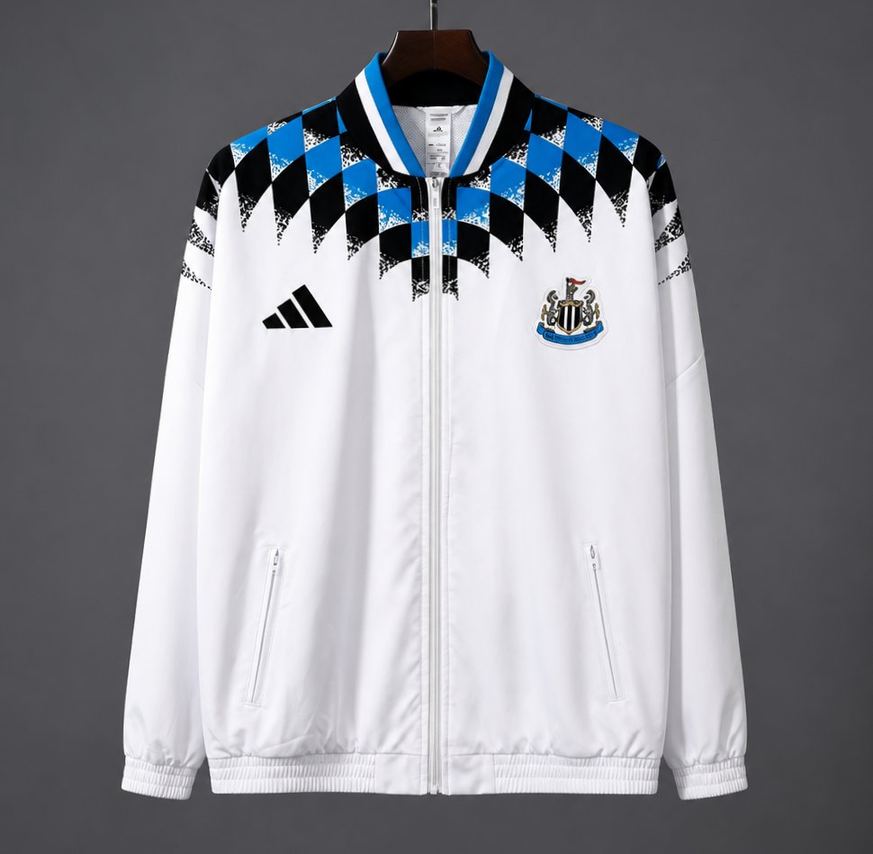 26/27 Newcastle United  White Full Zipper Windbreaker Jacket