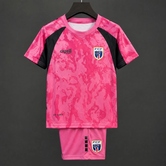 2026 Kids Cape Verde Goalkeeper 1 Pink Jersey Kit