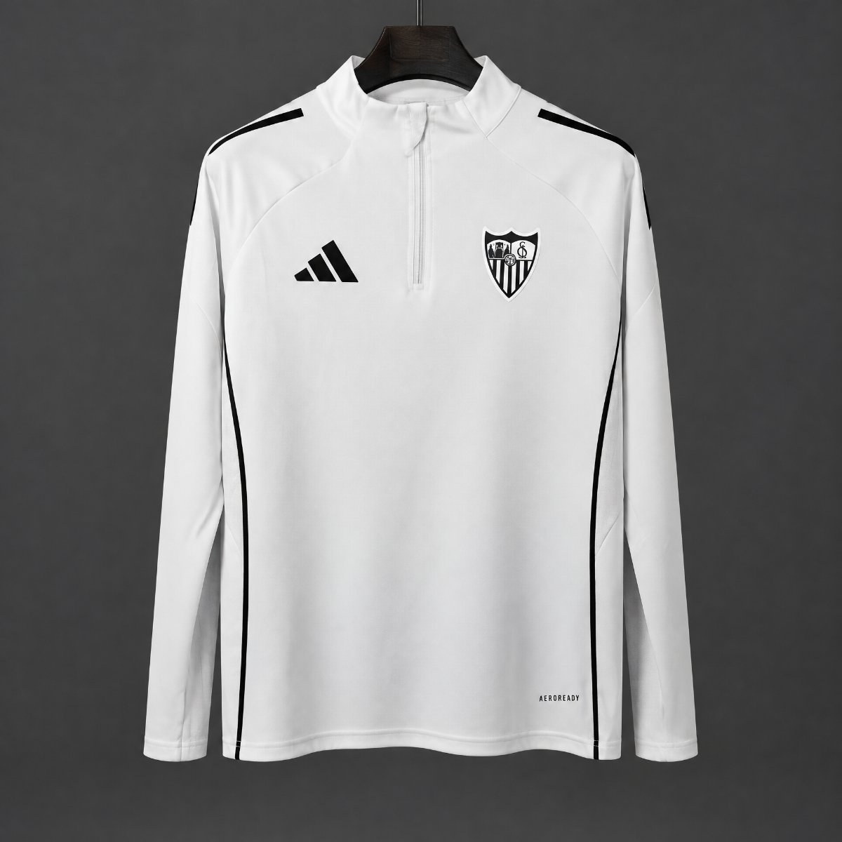 25/26 Sevilla FC White Long Sleeve Half-Zip Training Top